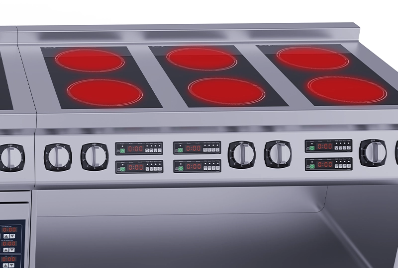 6 burner induction range