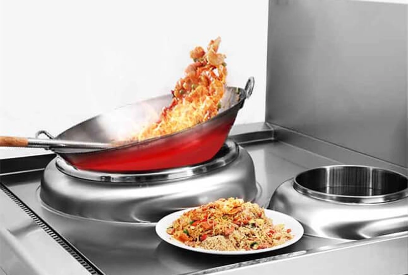 Commercial Chinese wok with sink