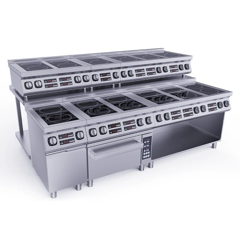 Commercial Electric Induction Range offering precise temperature control and fast heating for professional kitchen efficiency.