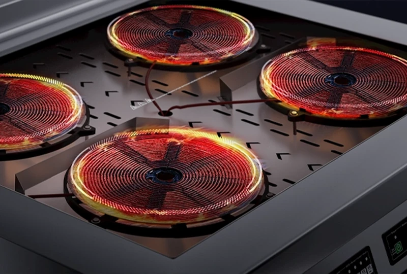 Commercial four-burner induction cooker