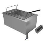 Built-in induction deep fryer with sleek design, precise temperature control, and energy-efficient cooking for commercial kitchens.