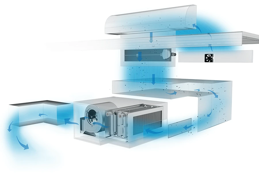 Built-in smoke extraction system for cleaner and healthier kitchen environments