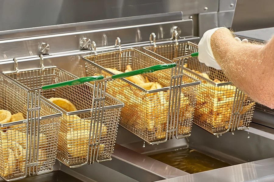 Modern commercial induction fryer – fast heating and consistent frying results