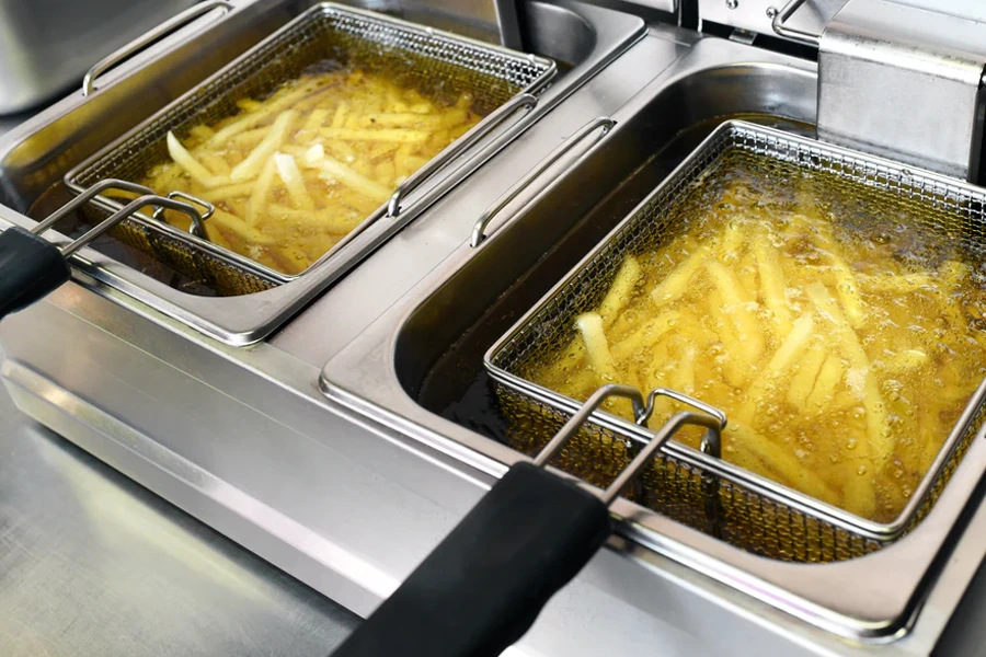 High-efficiency commercial induction deep fryer with precise temperature control