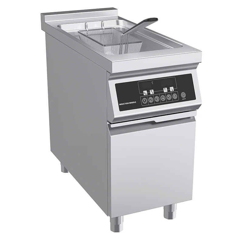 Commercial induction deep fryer for professional kitchens