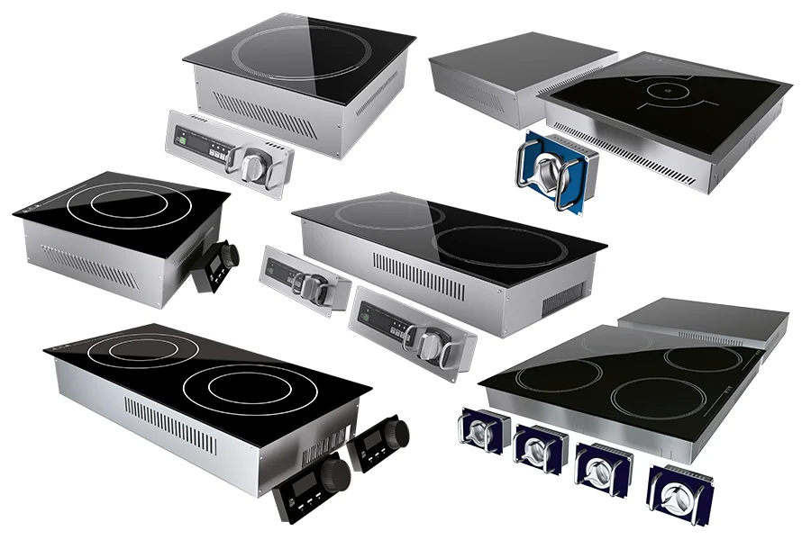 Commercial Built-in Induction Cooker: Smart, Efficient & Safe Solution for Modern Kitchens 1 High-power induction cooktop with stainless steel body and glass ceramic surface