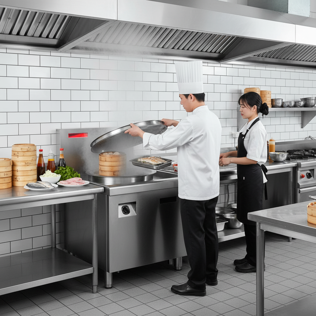 Compact Commercial Dim Sum Steamer for multi-branch chains