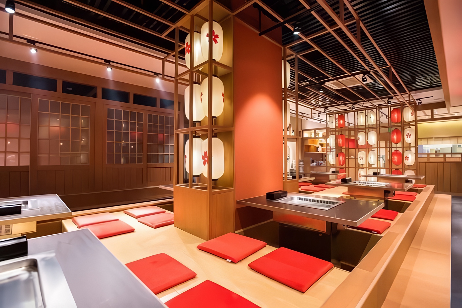 Chef cooking on smart teppanyaki table featuring precise temperature control and elegant finish.