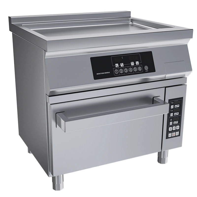 Commercial induction griddle with oven for kitchen