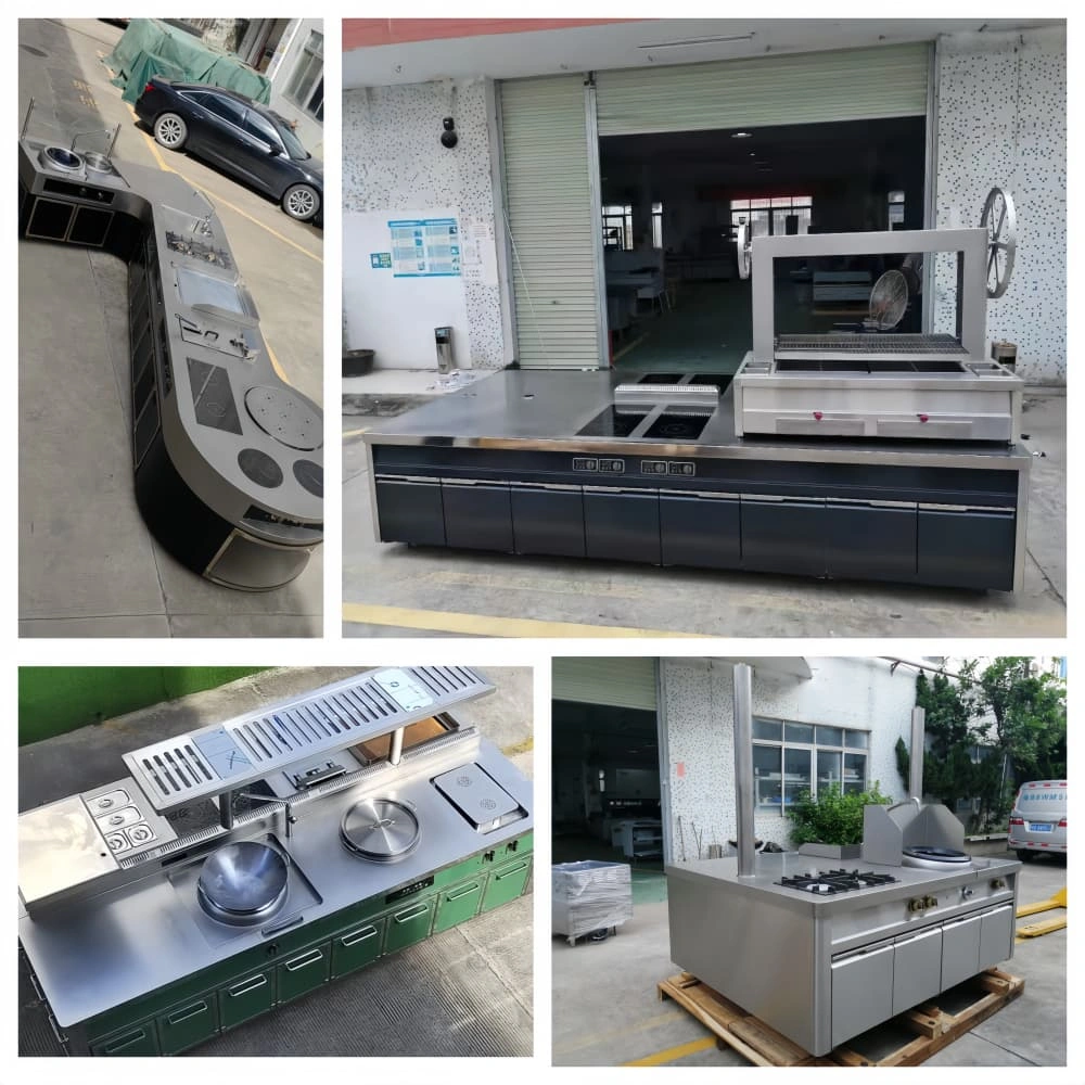 Modern commercial kitchen island for restaurants and catering businesses