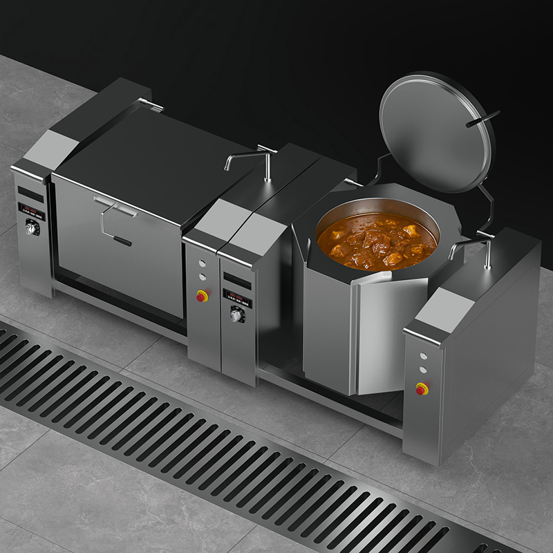 Professional Commercial Tilting Bratt Pan & Boiling Pan with Tilting Function for Central Kitchens