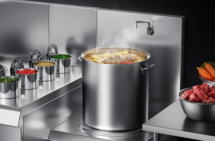 Commercial induction stockpot range for efficient cooking